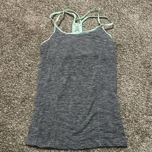 Work out cami, gray with mint green straps. Size S.